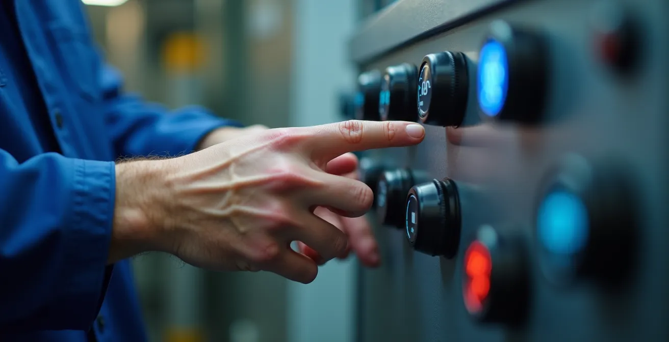 Mains d'un professionnel ajustant un équipement de nettoyage moderne